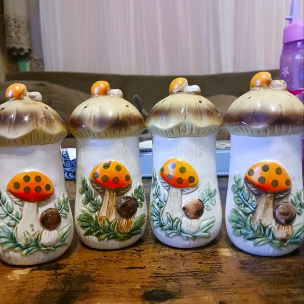 Charming Merry Mushroom Ceramic Shakers